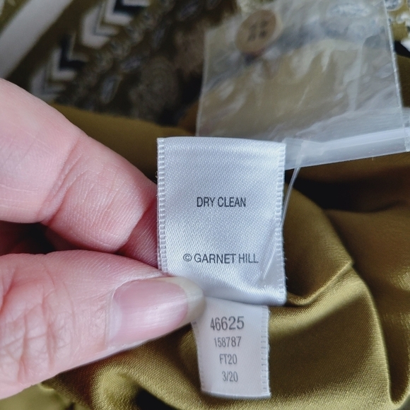 Garnet Hill Olive Green Floral Drop Waist Dress - Picture 11 of 14